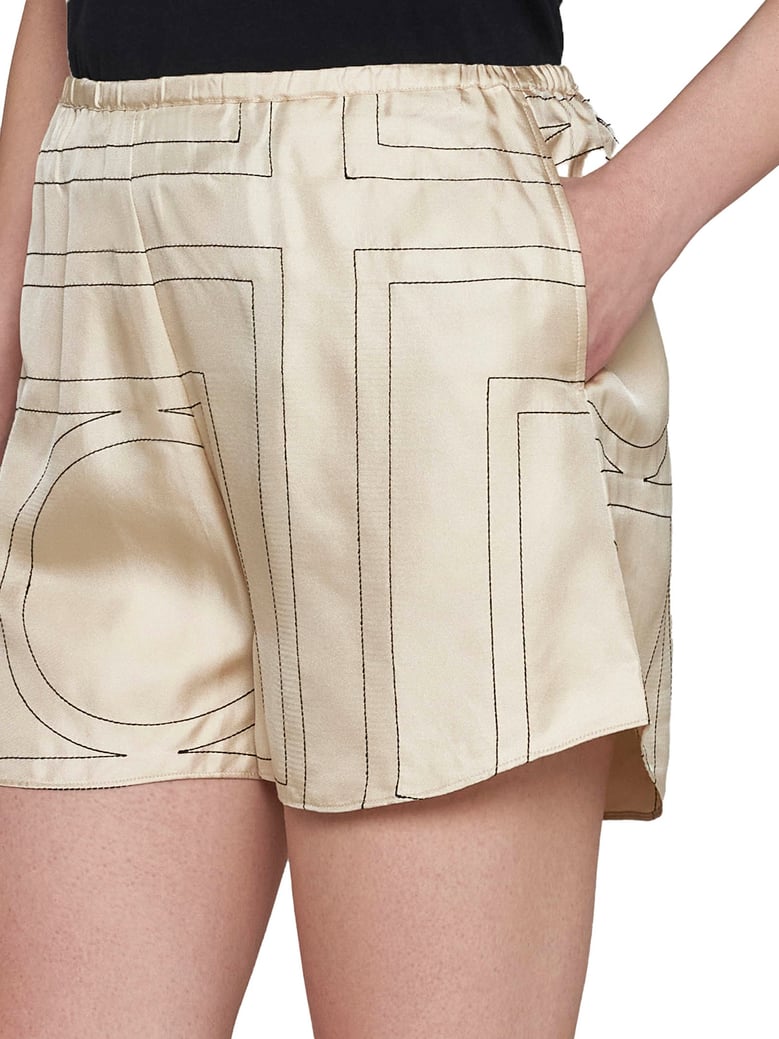 shorts monogram silk beige by Selfnex