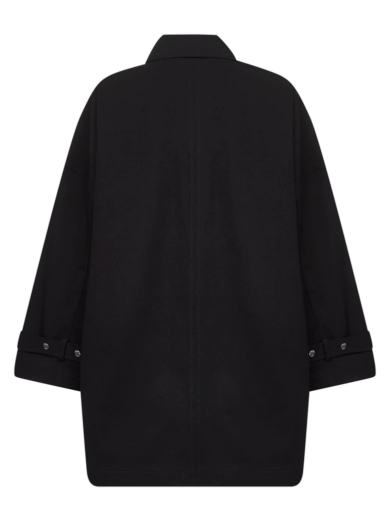 black organic cotton oversized trench jacket by Selfnex