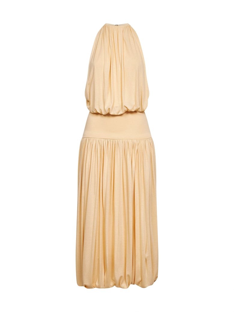 midi dress, fluid viscose — champagne by Selfnex