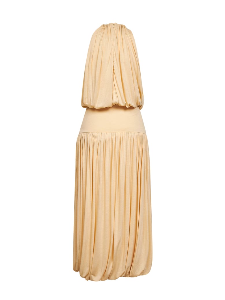 midi dress, fluid viscose — champagne by Selfnex