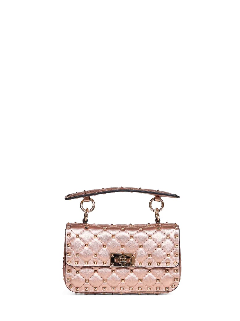 small leather crossbody bag rockstud spike pink by Selfnex
