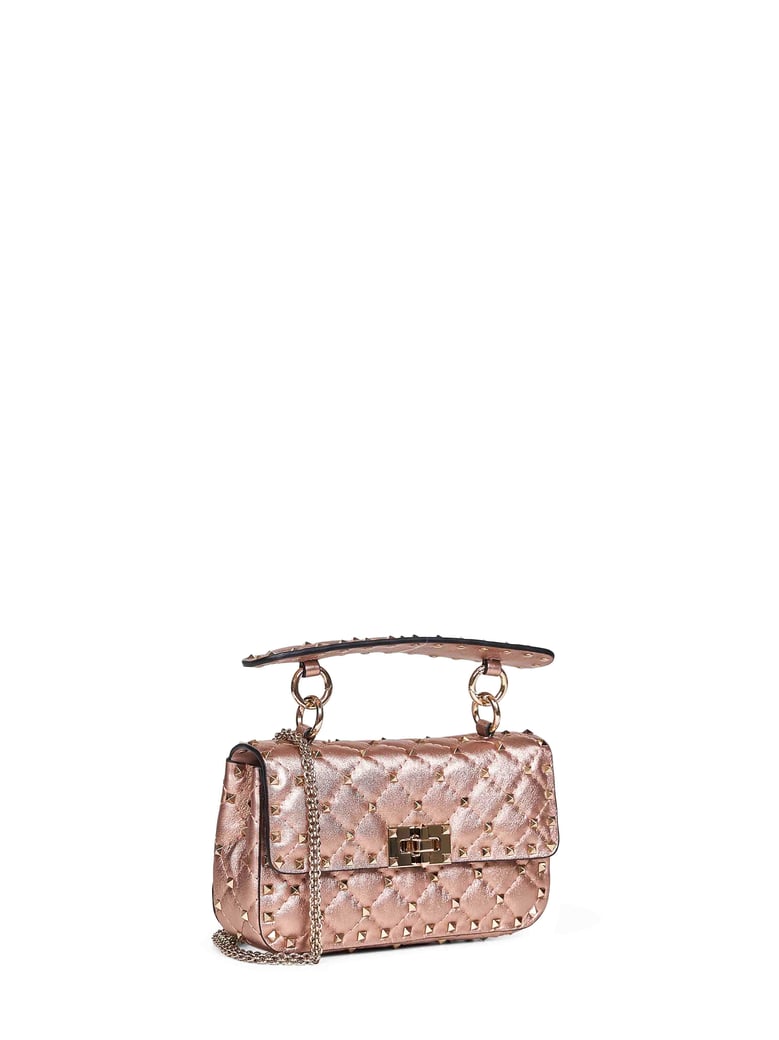 small leather crossbody bag rockstud spike pink by Selfnex