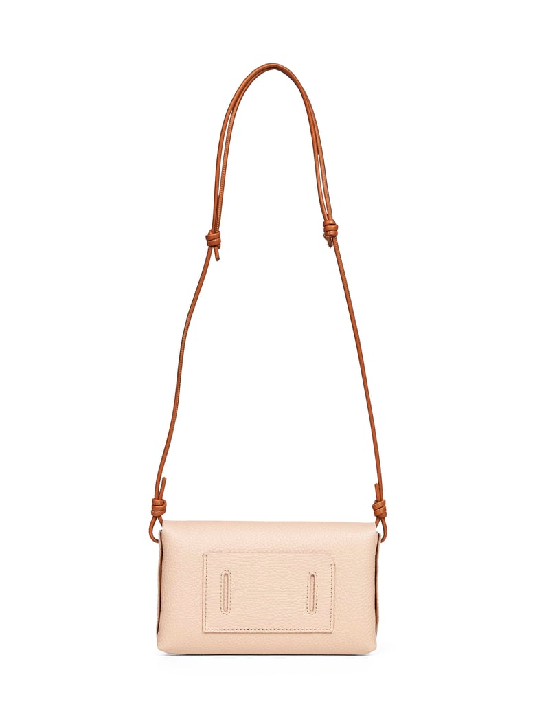 pink lettera small mini bag with shoulder strap by Selfnex