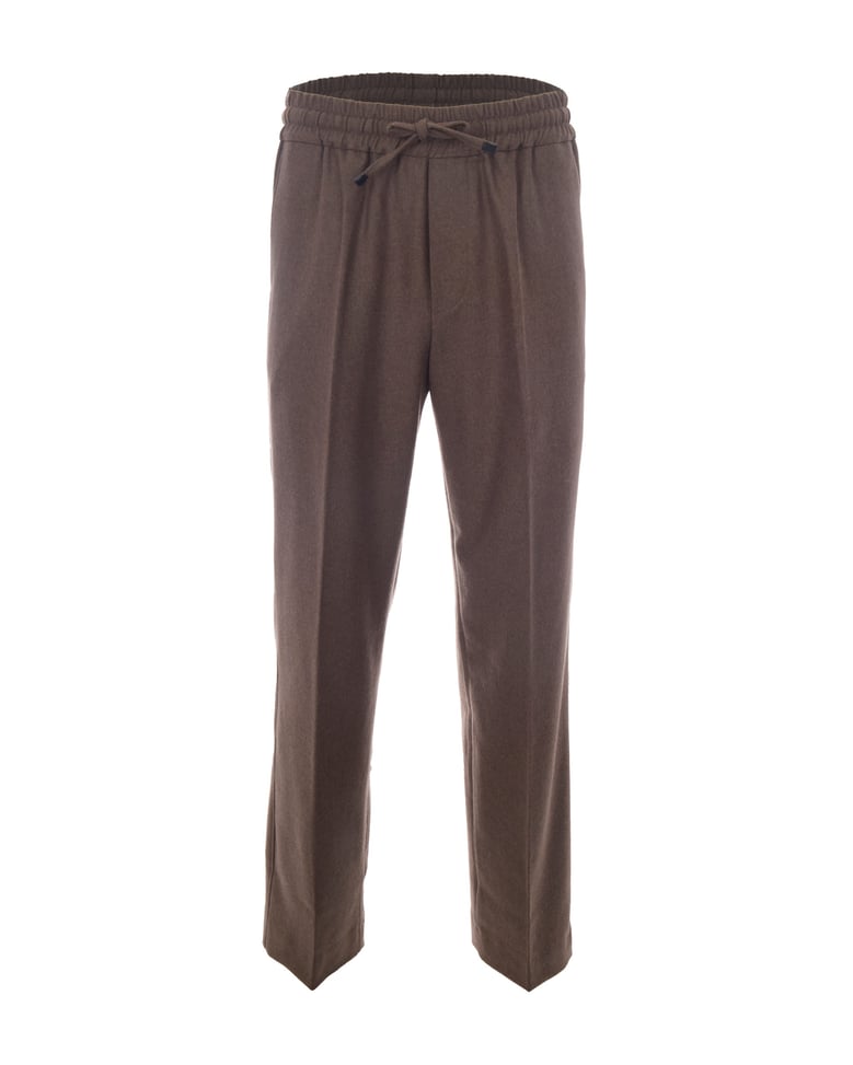 trousers flannel light brown by Selfnex