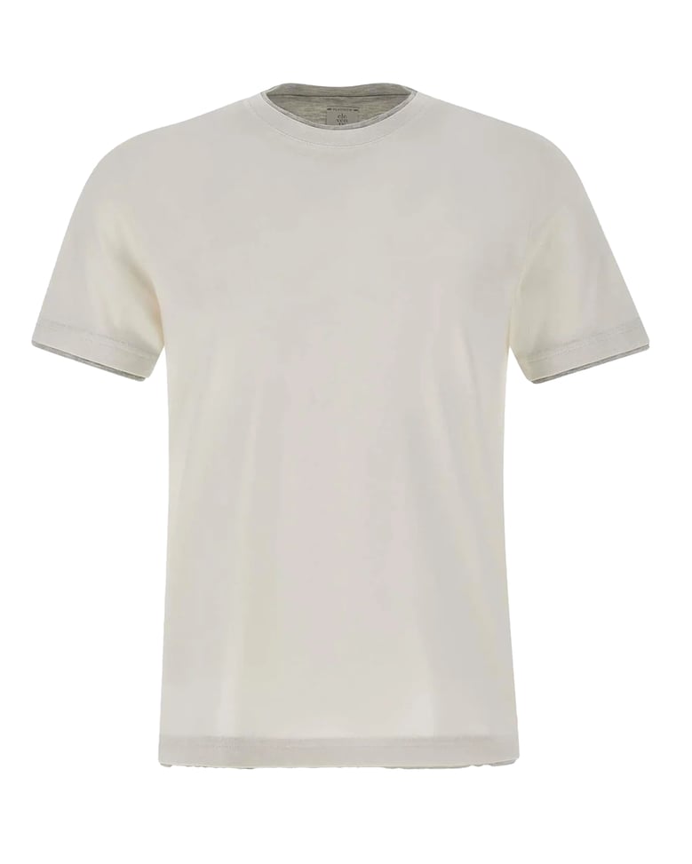 t-shirt giza cotton white/light grey melange by Selfnex