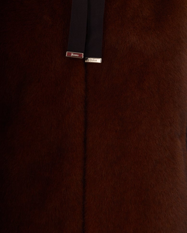 bomber jacket soft faux fur dark brown by Selfnex