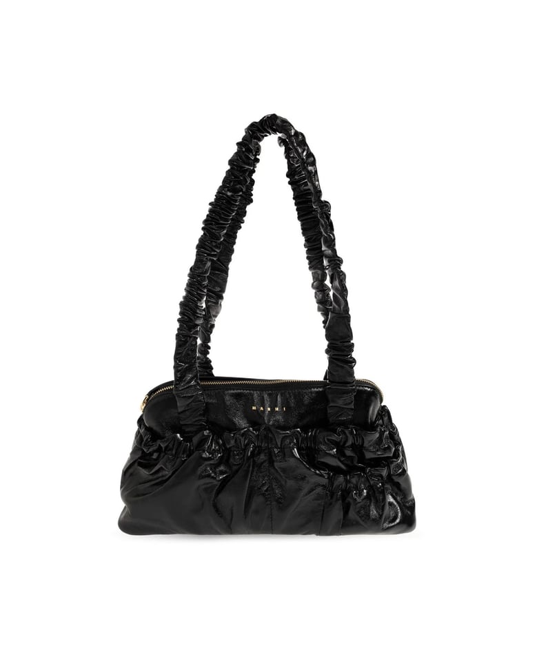 shoulder bag gathered black by Selfnex