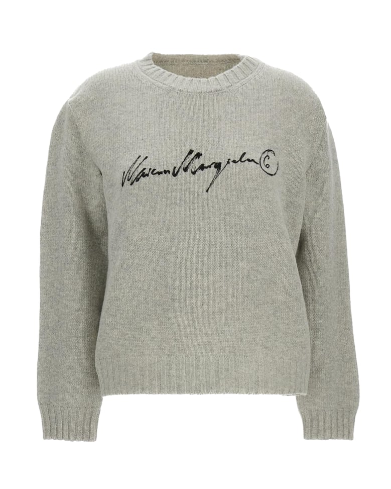 crewneck jumper paint logo grey melange by Selfnex