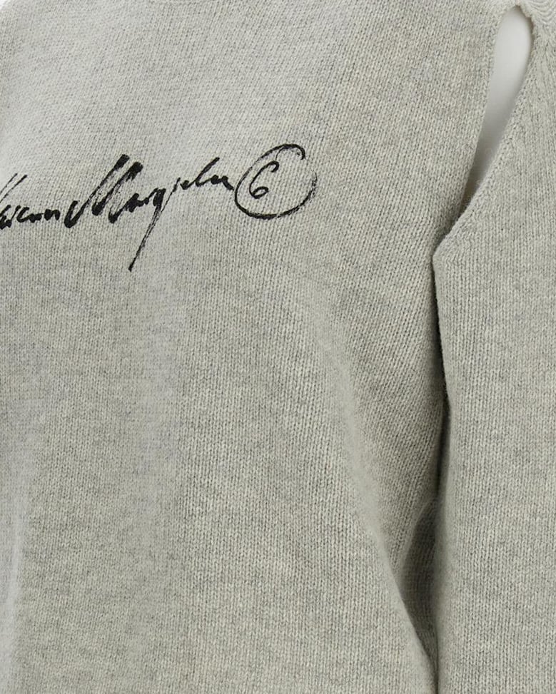 crewneck jumper paint logo grey melange by Selfnex