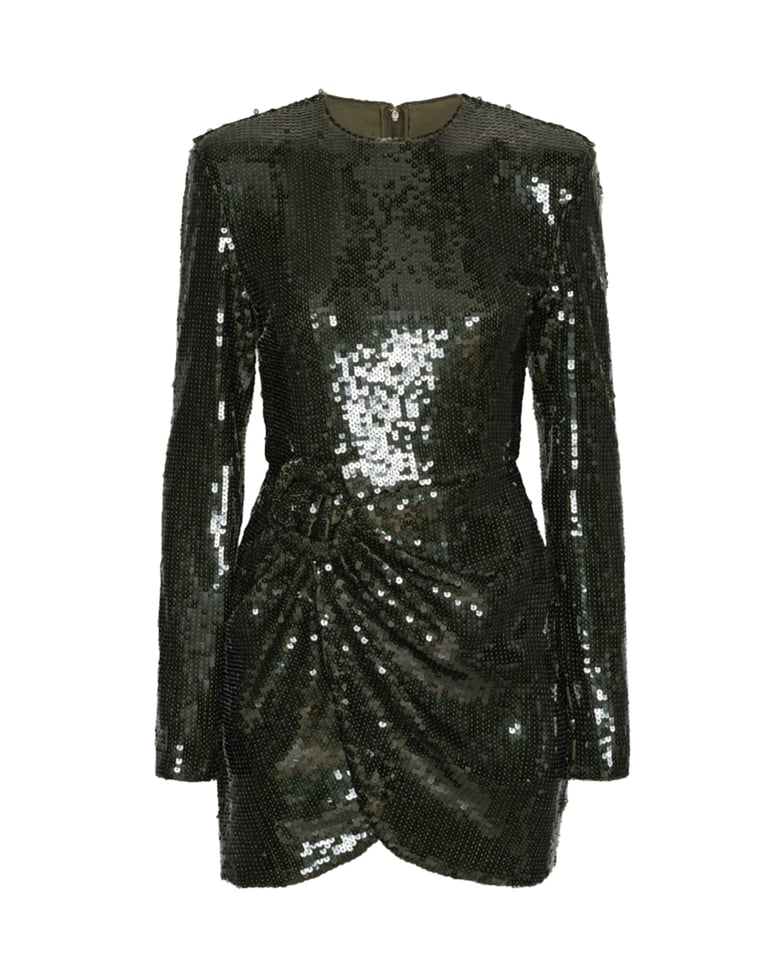 mini dress sequinned black olive by Selfnex