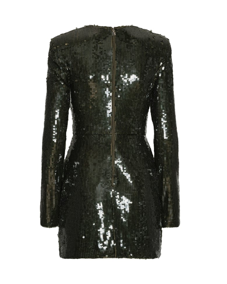 mini dress sequinned black olive by Selfnex