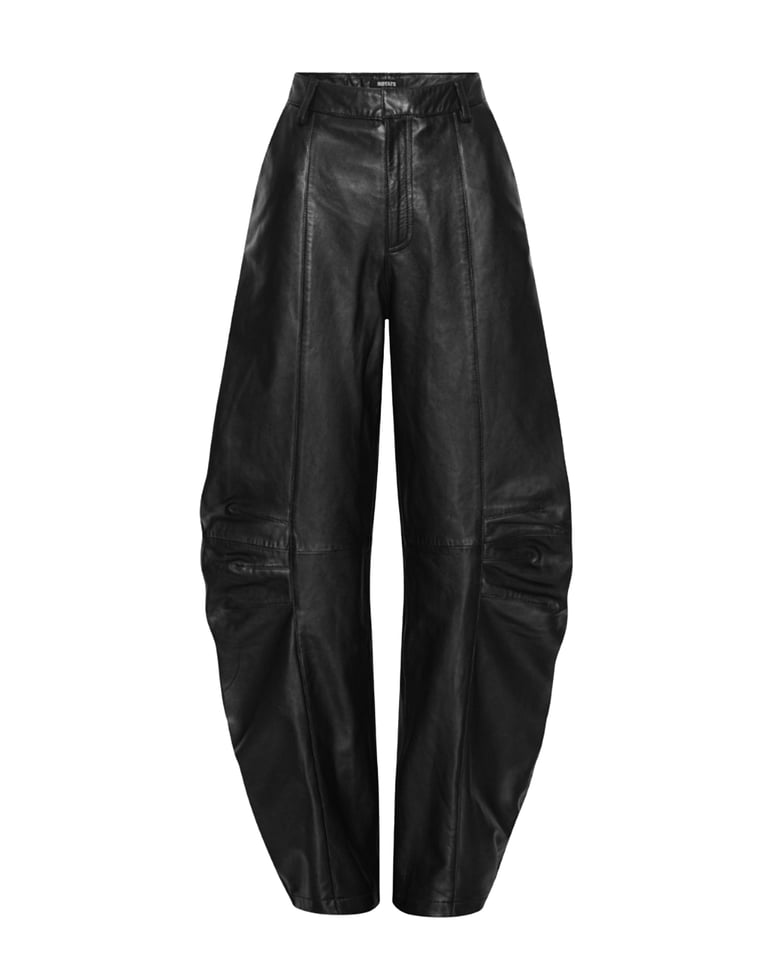 leather cargo trousers black by Selfnex