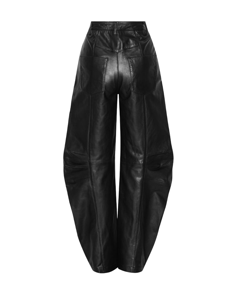 leather cargo trousers black by Selfnex