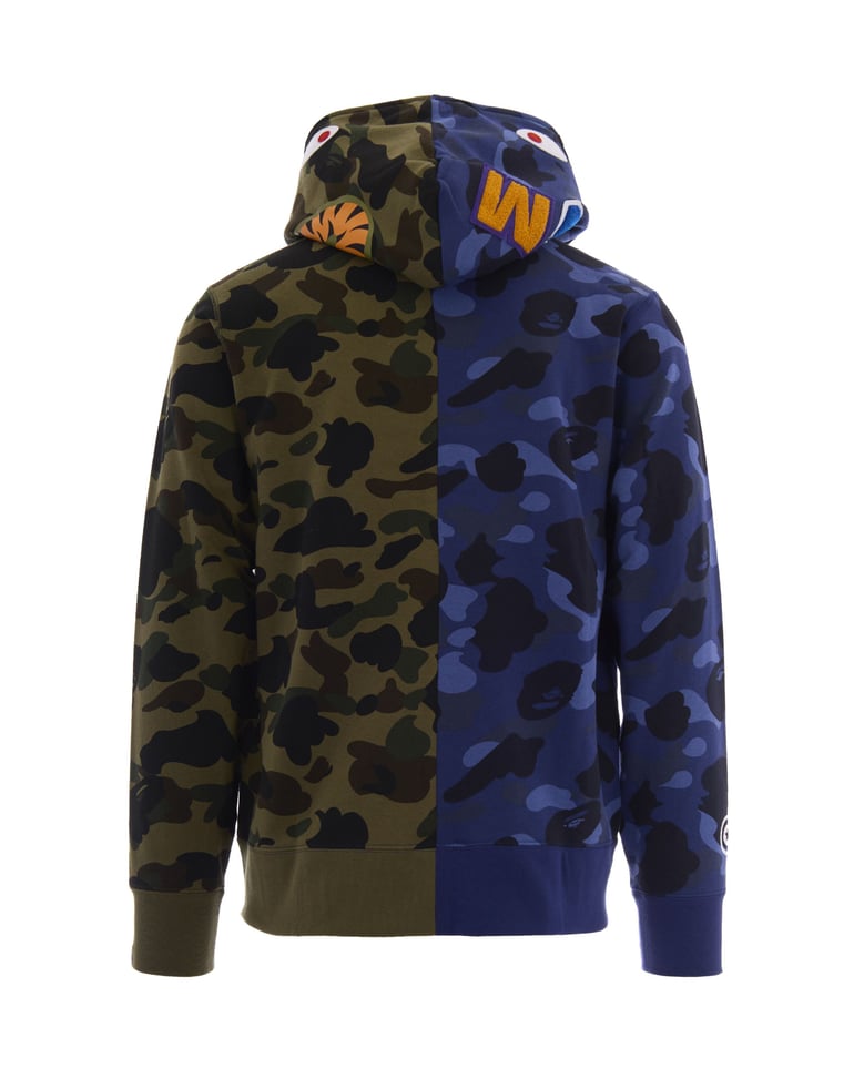 sweatshirt split camo shark full zip navy by Selfnex