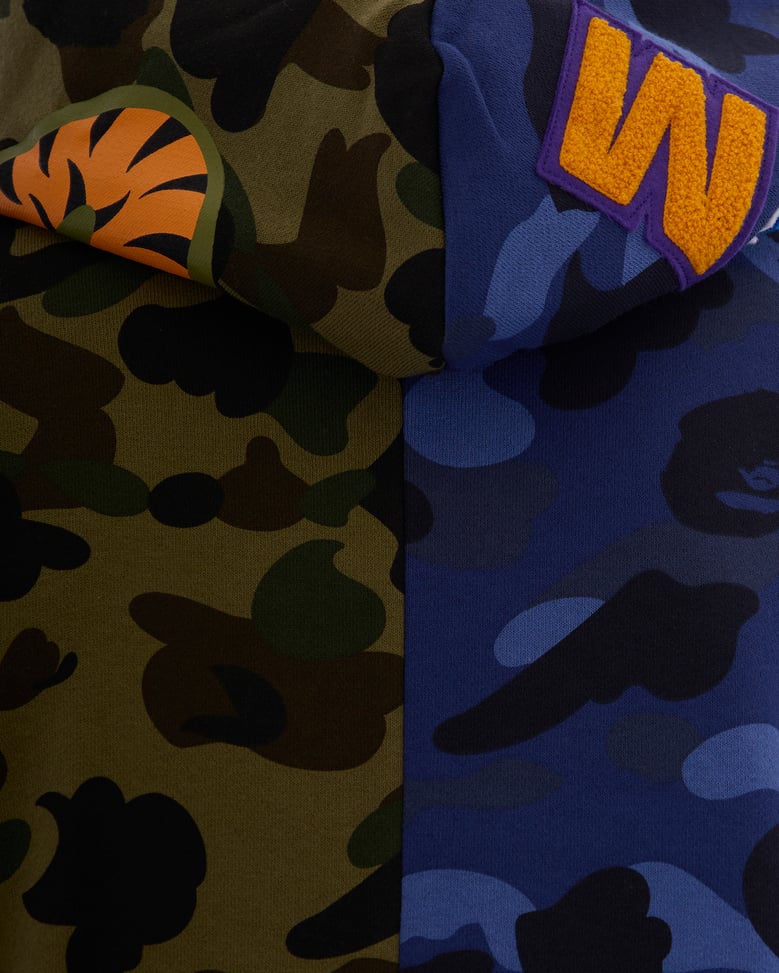 sweatshirt split camo shark full zip navy by Selfnex