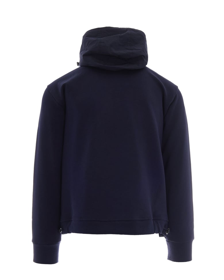 hooded technical sweatshirt navy by Selfnex