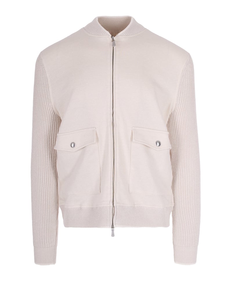 jacket cotton-linen sand white by Selfnex
