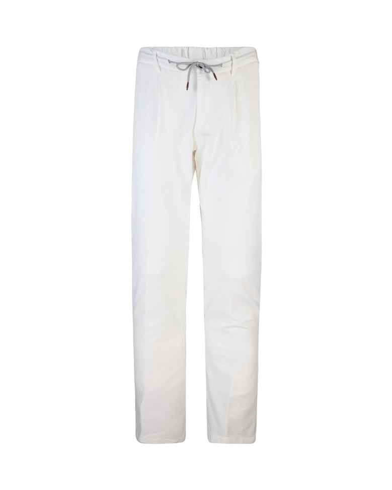 pants white cotton-blend stretch by Selfnex