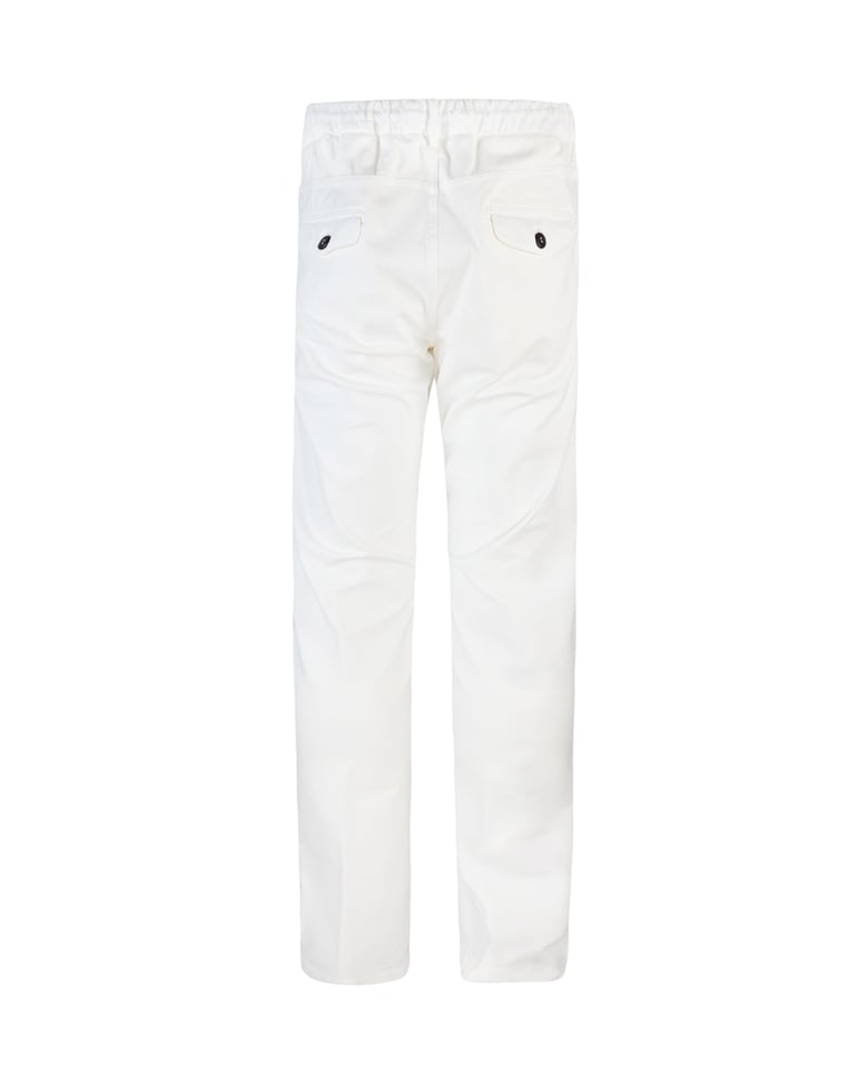 pants white cotton-blend stretch by Selfnex