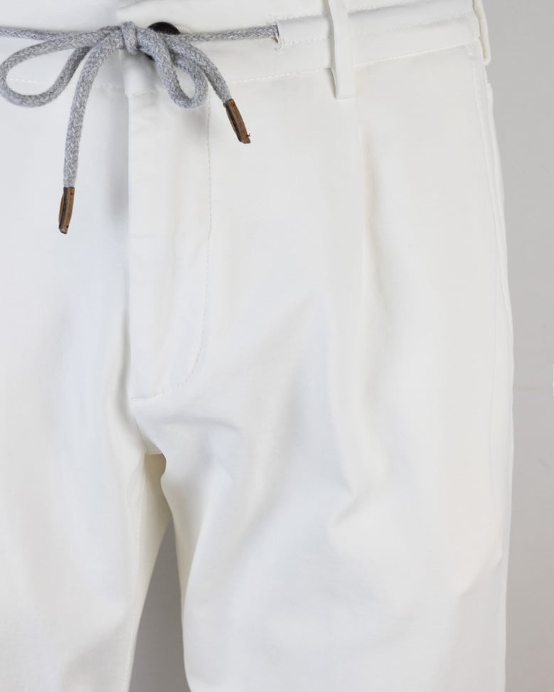 pants white cotton-blend stretch by Selfnex