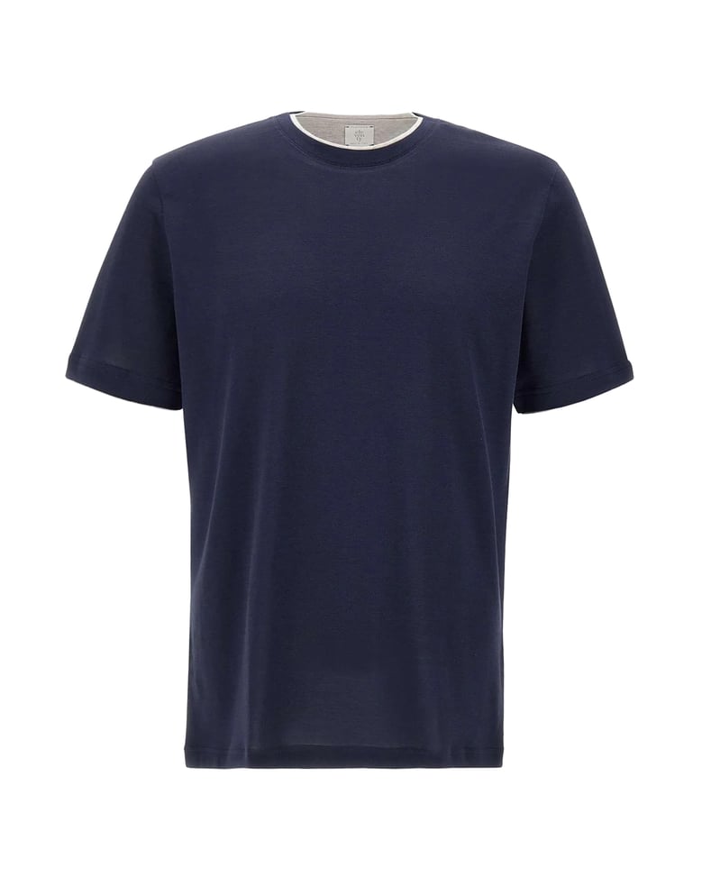 crew neck t-shirt blue/light grey by Selfnex