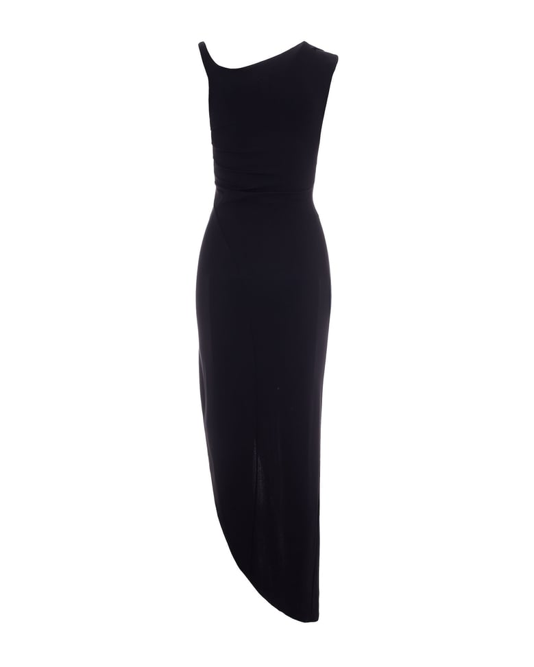 dress one-shoulder jersey crêpe black by Selfnex