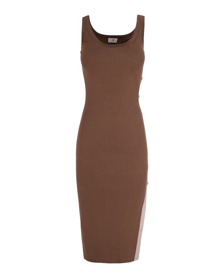knit dress viscose bands clay/butter by Selfnex