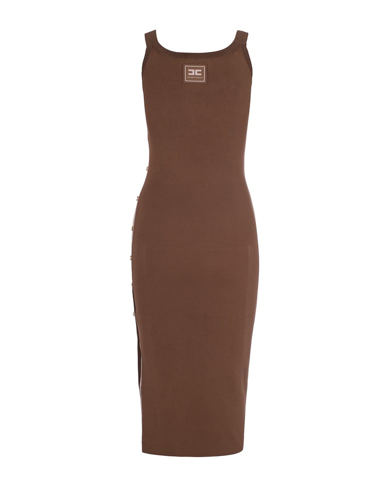 knit dress viscose bands clay/butter by Selfnex