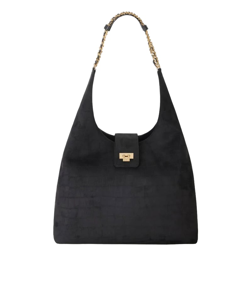 hobo bag suede black by Selfnex