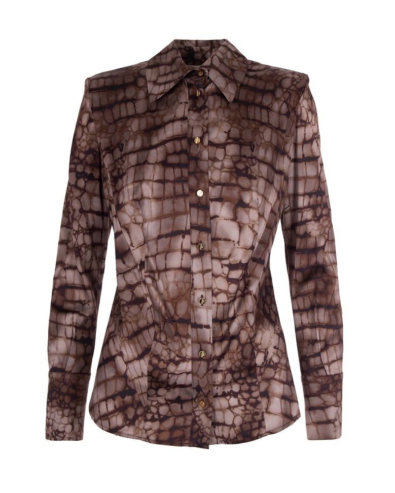 printed shirt cocoa by Selfnex