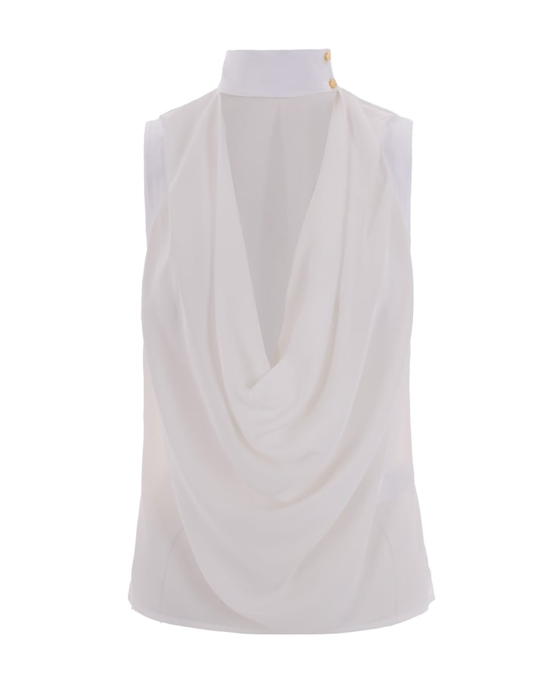 top in viscose ivory by Selfnex