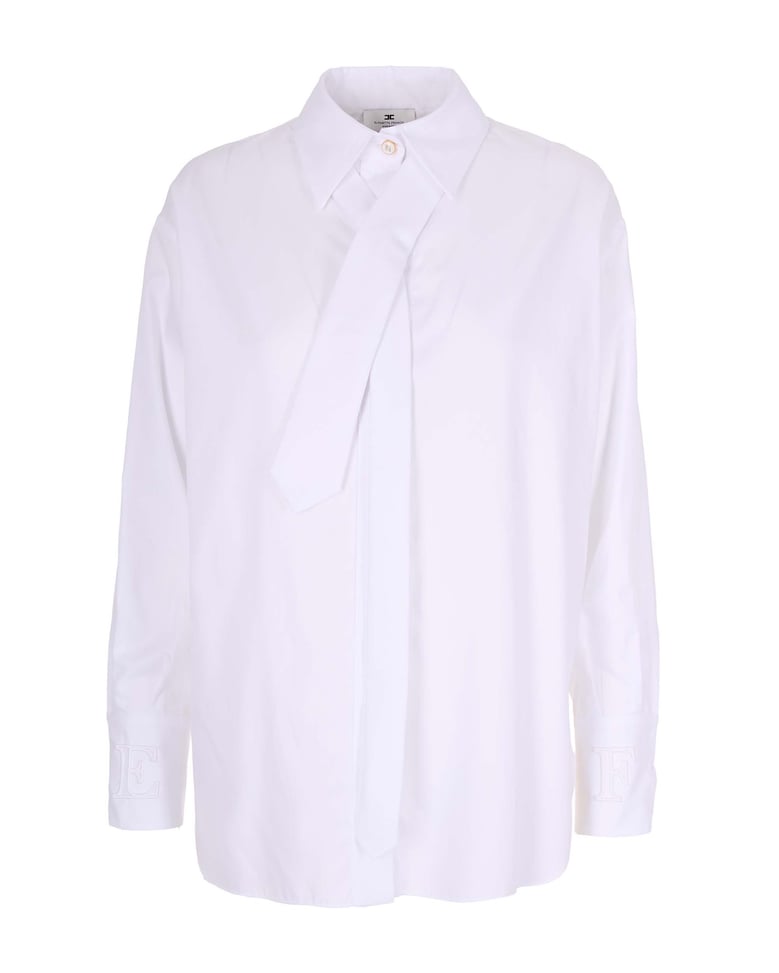 shirt with tie white by Selfnex