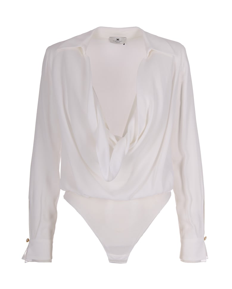 bodysuit in georgette ivory by Selfnex