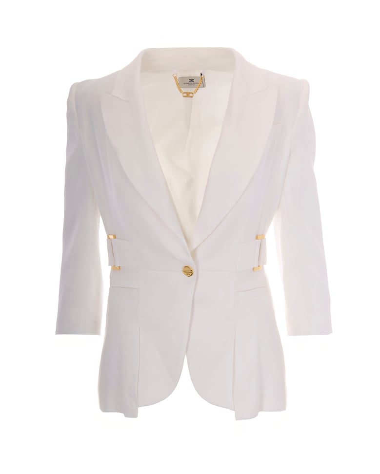single-breasted linen jacket ivory by Selfnex