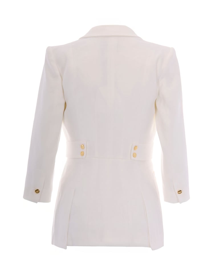 single-breasted linen jacket ivory by Selfnex