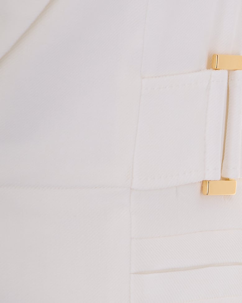 single-breasted linen jacket ivory by Selfnex