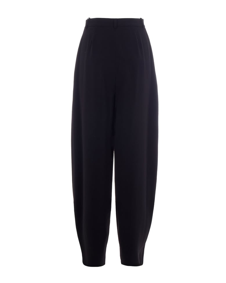 trousers in lightweight crepe black by Selfnex