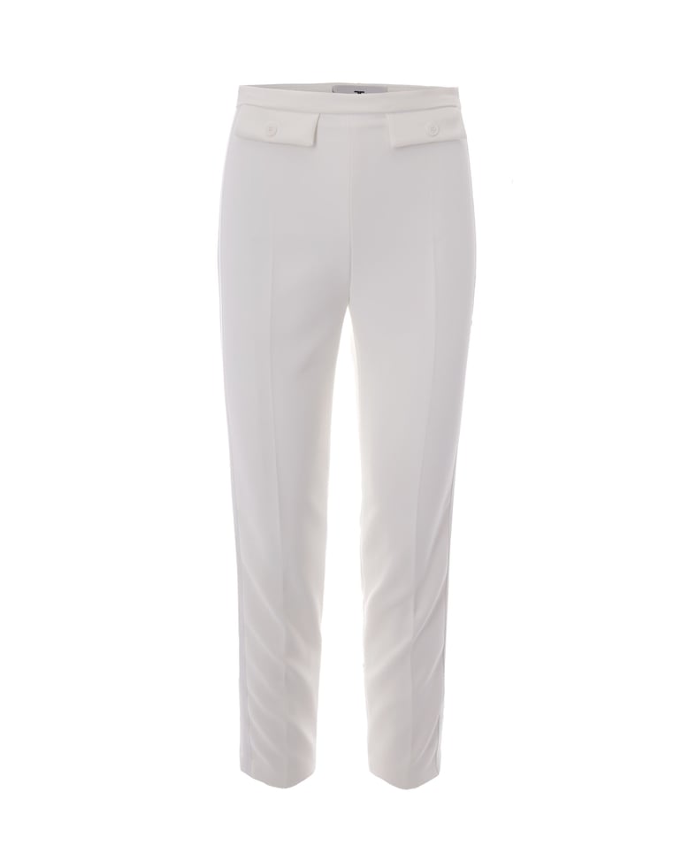 trousers crepe satin ivory by Selfnex