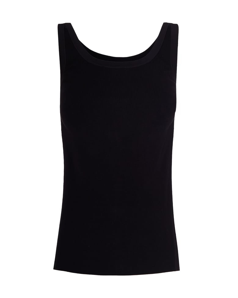 sleeveless knit top black/butter by Selfnex