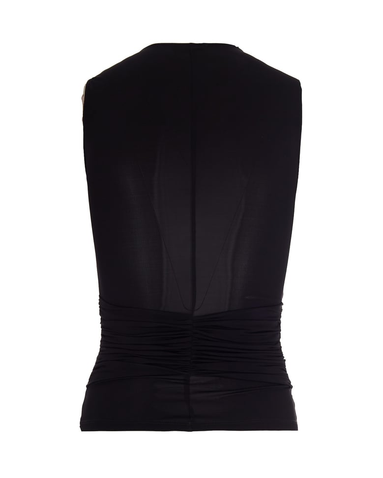 sleeveless jersey top black by Selfnex
