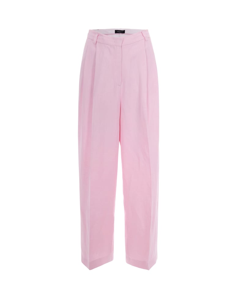 trousers fluid linen-viscose petal pink by Selfnex