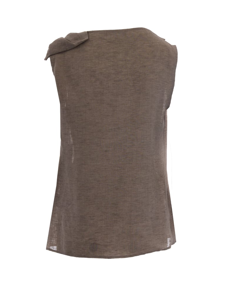 top knot-neck linen dove grey by Selfnex