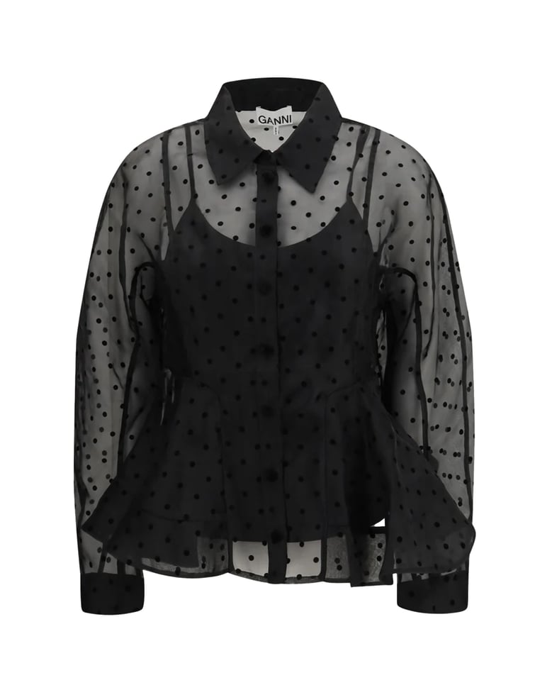 shirt peplo organza black by Selfnex