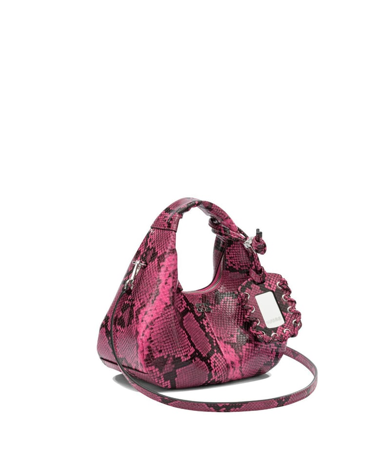 mini hobo bag rosa snake raspberry rose by Selfnex