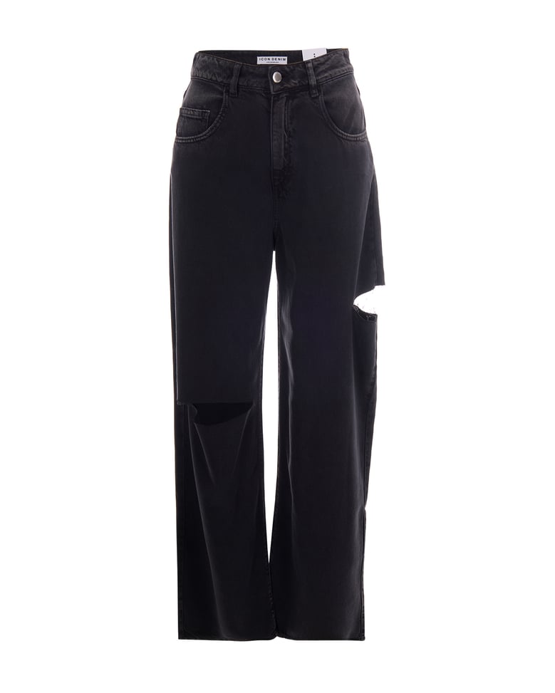 wide-leg jeans poppy black by Selfnex