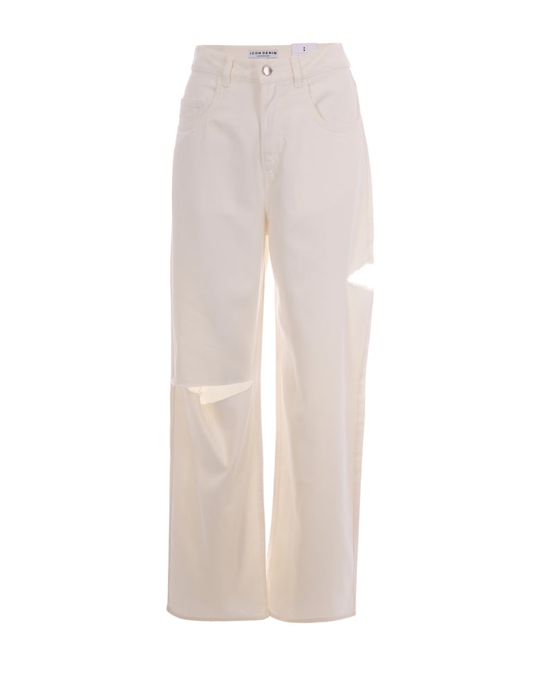 wide-leg jeans poppy white by Selfnex
