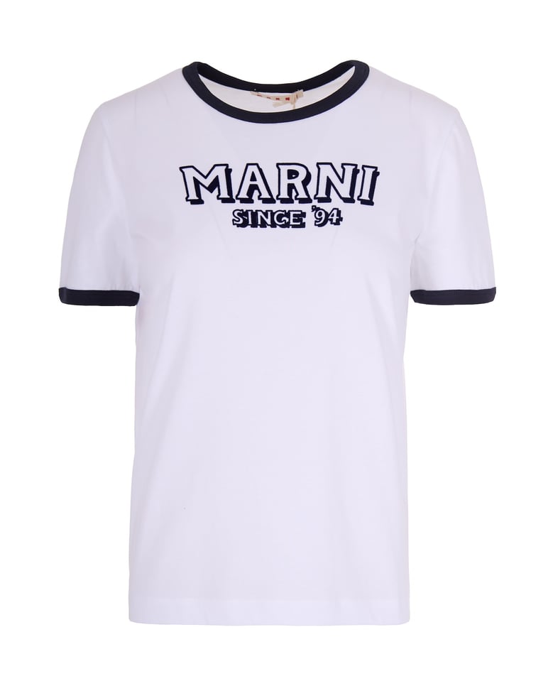 t-shirt lily white with contrast trim by Selfnex