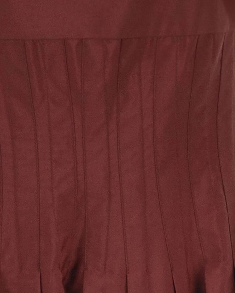 sleeveless poplin dress brick red by Selfnex