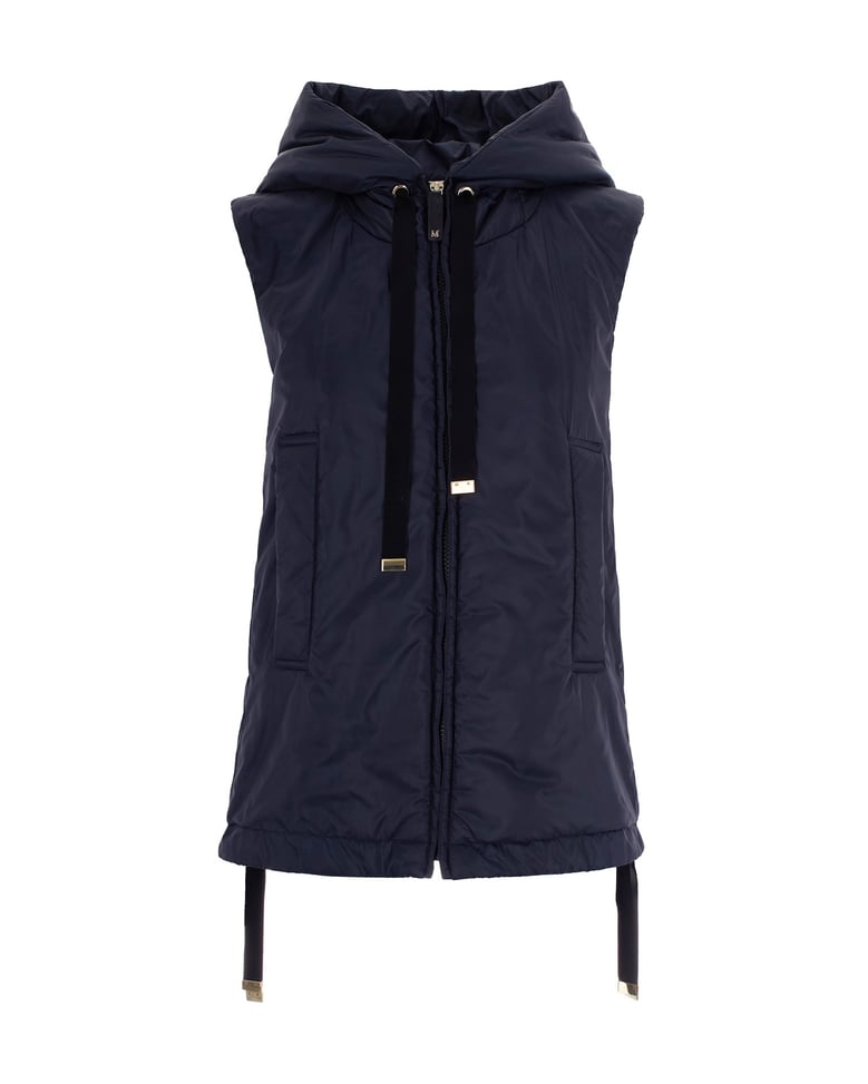 short hooded gilet midnight blue by Selfnex