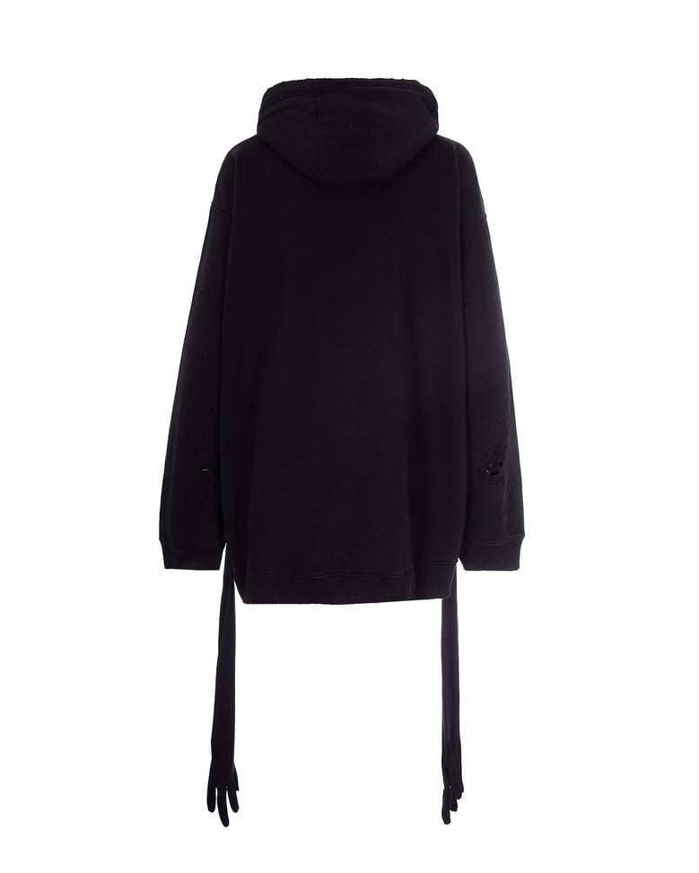 mini dress with hood and gloves black by Selfnex